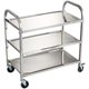 Stainless steel dining cart thickened three-layer trolley food collection cart bowl collection cart double-layer restaurant food delivery cart commercial serving cart