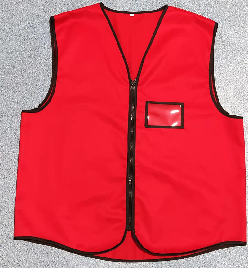 Red anti-static vest factory custom LOGO anti-static vest T C blended plus static silk no metal anti-static
