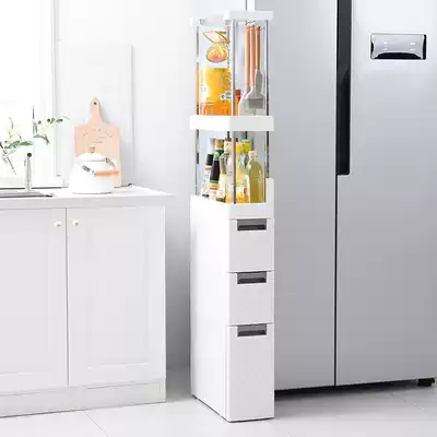 Kitchen crevice storage rack plastic refrigerator gap storage layer rack narrow floor-to-floor multi-layer drawer storage cabinet