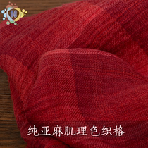 Pure Linen Color Weave Plaid Nordic Art Style Shawl Scarves Shirt Custom fabric Elegant Linen New