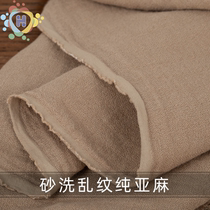 Huidian New Pint Pure Linen Sand Washing Mess Pure Hemp Fabric Clothing Design Studio Dress With Dress Pants Fabric