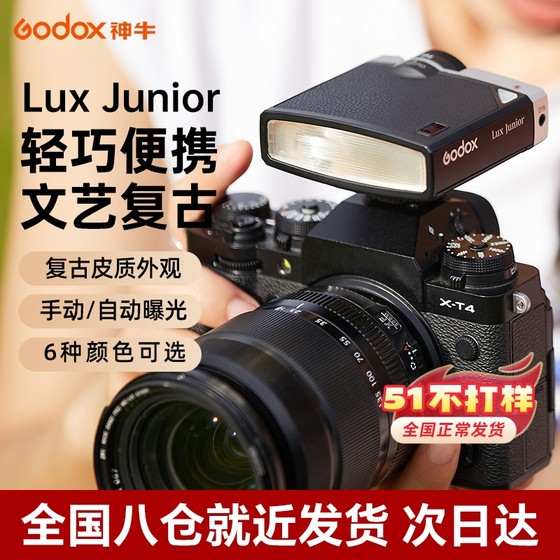 godox LuxJunior 레트로 플래시 SLR 미러리스 디지털 필름 카메라 Sony/Fuji/Canon/Nikon/Panasonic 범용 핫슈 라이트에 적합한 외부 상단 야외 촬영