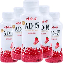 Wahaha big adcalcium milk 220ml * 4 strawberry fruit flavor children nutrition sweet and sour milk drink 2 plates