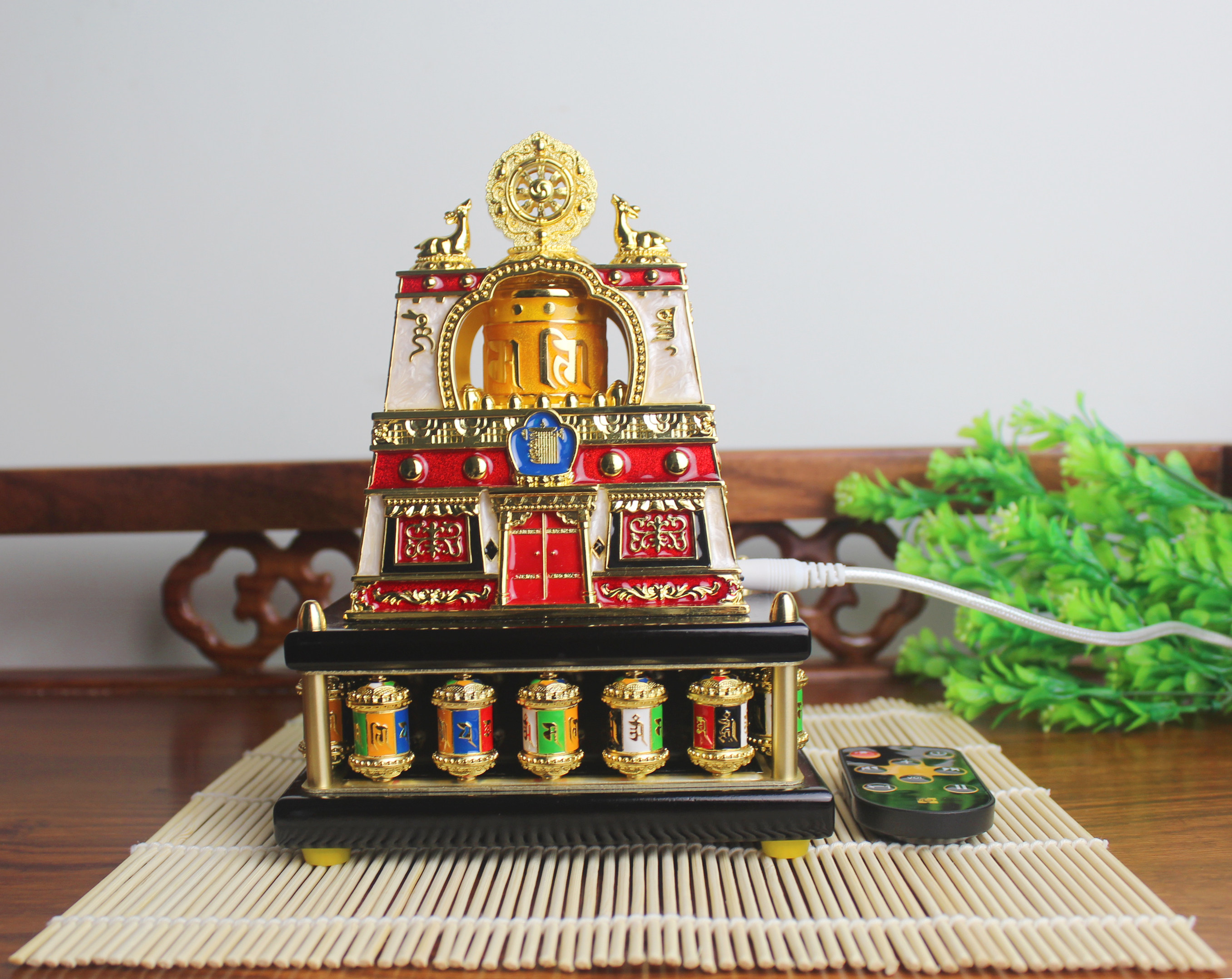 Молитвенный барабан 德田转经轮   电动转经轮 福德宝 祈福 招财 转运 办公 家居用品