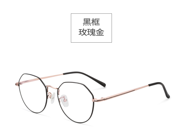 Kính đa giác tinh khiết đa giác khung titan với kính cận thị nữ độ mắt khung retro thủy triều mặt tròn nam kính chữ v