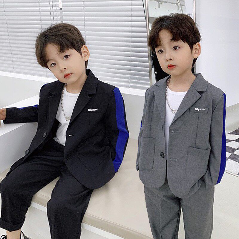 Boy's autumn dress two pieces of skull children's suit boy 2022 new autumn handsome clothes