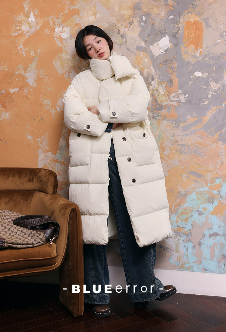 BLUEerror 高充絨寬松白色加厚長款羽絨服女過膝冬季超厚保暖外套|羽絨服|ETMall東森購物網