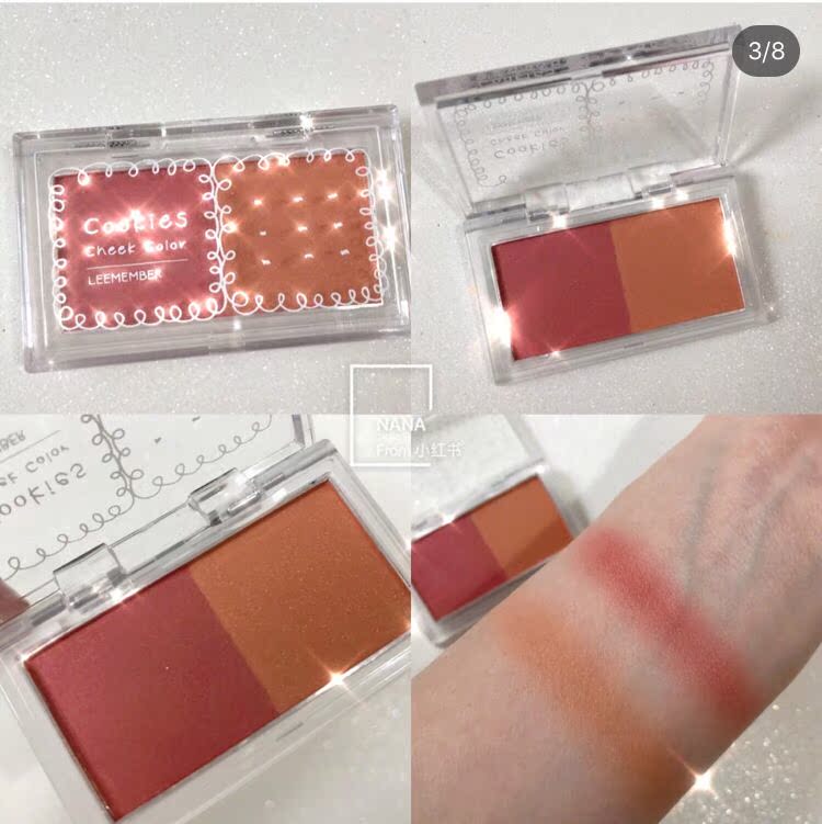 LEEMEMBER 萌 / 荔 曼 cookie hai màu má hồng tự nhiên làm sáng da cam sử dụng kép - Blush / Cochineal phan ma