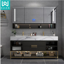 Marble basin bathroom cabinet modern light luxury toilet wash table wash face wash hand basin cabinet combination intelligence