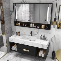 Rock plate one-body bathroom set bathroom cabinet combination North wind European hand wash wash basin toilet basin cabinet