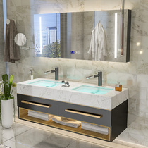 Light luxury modern simple bathroom cabinet combination wash face wash hand basin basin wash basin toilet Nordic bathroom cabinet