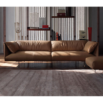 Italian poltrona frau is a simple three or four people header all cow plume feather sofa in Northern Europe