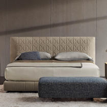 Milotti Italian style leather master bedroom 1 8m double bed light luxury and modern high - end customization