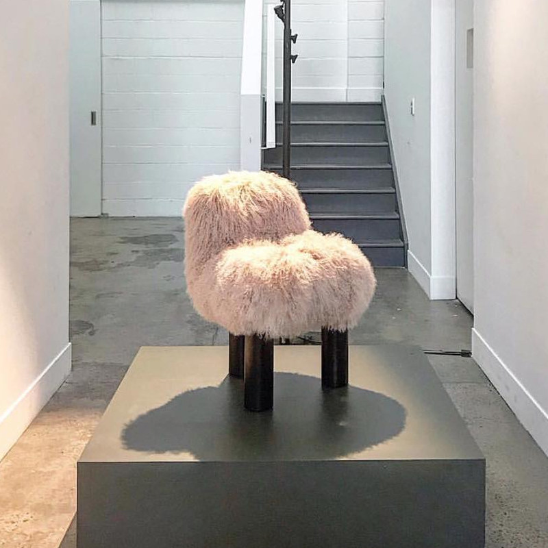 Baxter single small sofa living room leisure chair makeup stool dressing stool wool chair designer villa furniture