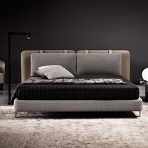 minoti Italian minimalist fur cloth soft bag double bed with Nordic modern light luxury bedroom 1 8 m wedding bed