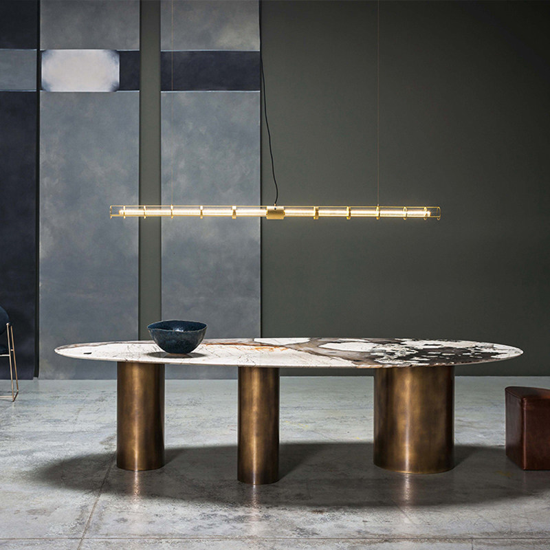 Baxter Lagos The Same Dining Table Pandora Lavish Oval Table Goose Egg-Shaped Light Lavish Villa