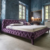 Arketipo Italian luxury leather bed imported frosted skin villa high - end wedding bed Northern European style