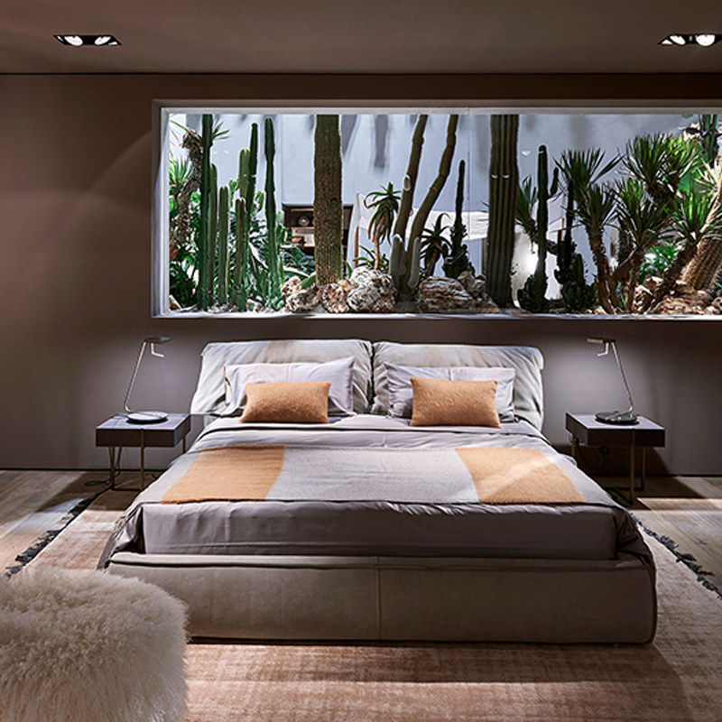 Italian baxter furniture high-end imported nubuck full leather double 2m double bed high-end villa customization