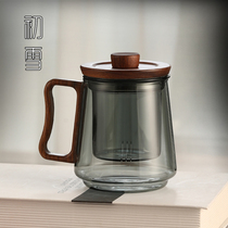 Glass tea three-piece set mens office Tea Cup special Cup Cup Cup Cup for tea Japanese style tea separation Cup with lid