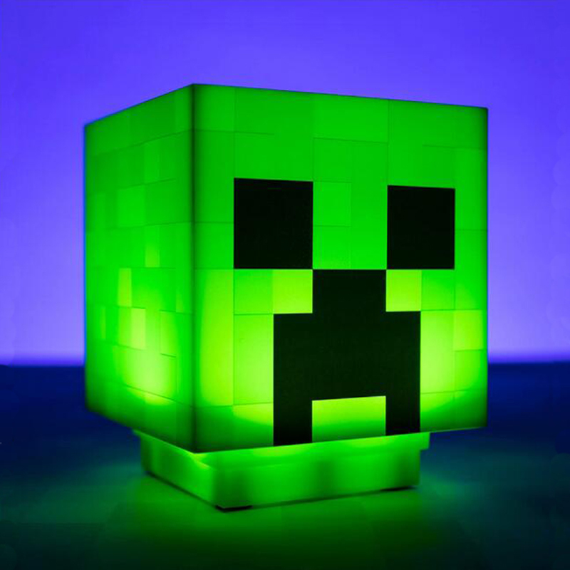 Minecraft Glowing Sound Game Peripheral Model Block Night Light Pink Pig Ore Diamond Creeper Tnt Toy