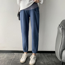 Pregnant women pants autumn cotton pants trousers casual versatile tide mother slim spring and autumn wear trousers straight pants