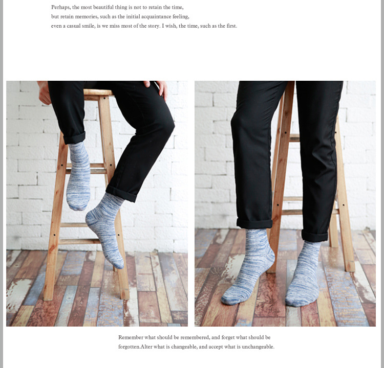 6 đôi tất dày nam màu sắc phù hợp với vớ cotton mùa thu và mùa đông tất nam trong vớ ống vớ quốc gió vớ nam
