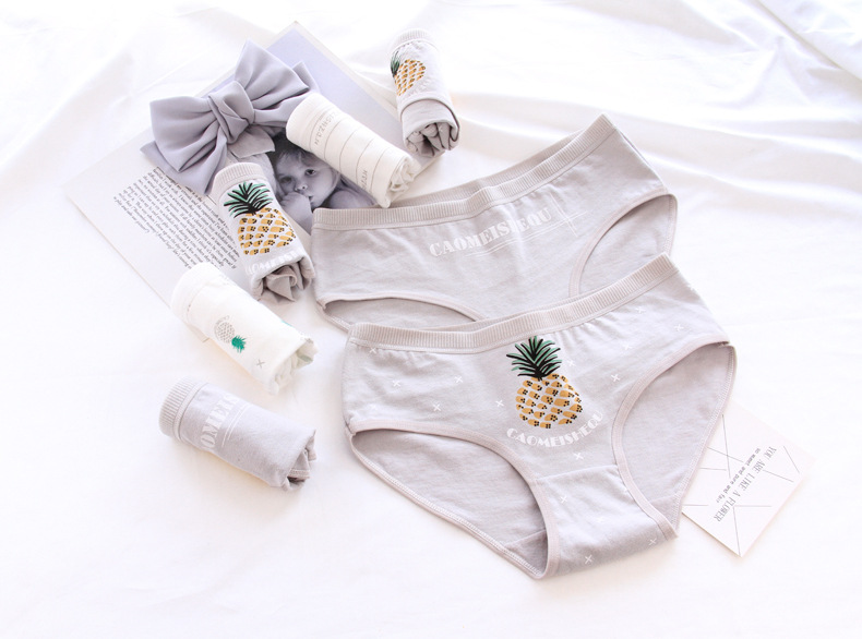 6 gói đồ lót nhiệt đới dứa phụ nữ cotton eo tam giác quần cô gái đồ lót quan lot