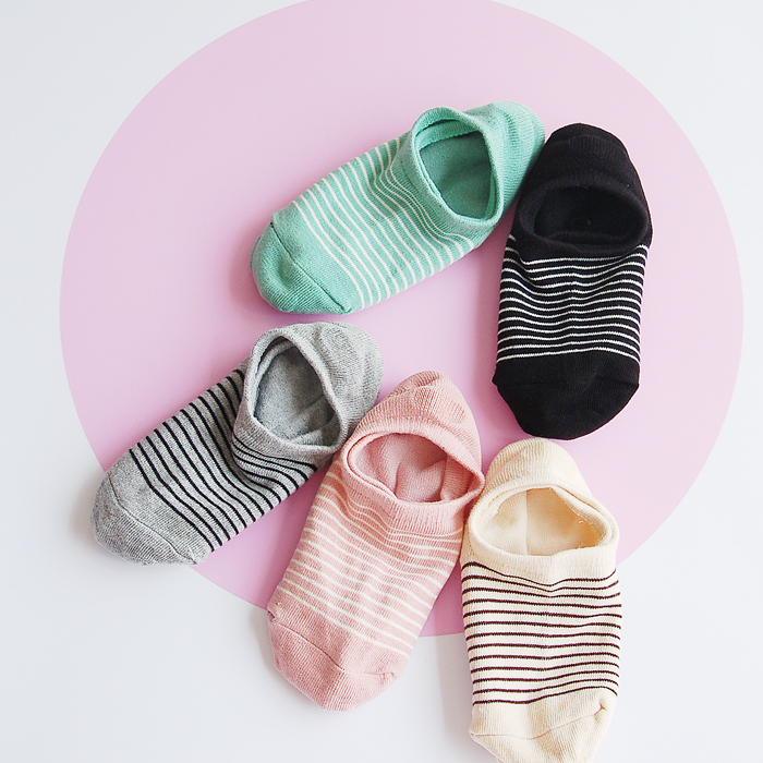 6 cặp sọc tốt tươi retro nữ vớ thuyền nông miệng vớ cotton vớ phụ nữ vớ
