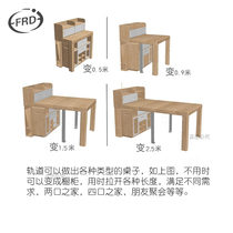 Lengthened table armoire plieuse multi-section poussée télescopique allongée télescopique cachée table bureau cinq accessoires en or