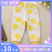 Children Triple Clip Cotton Underwear Single Pants Warm Boy Autumn Winter Pure Cotton Baby Clothes Without Bone Baby Full Cotton Autumn Pants