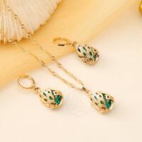 #Jewelry Green Crystal Peacock Neckl female fashion personal