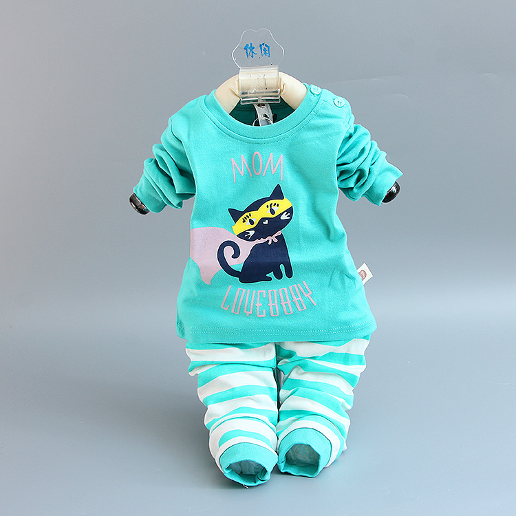 Bé đồ lót thiết lập 0-6 tháng 9 mùa xuân và mùa thu mùa thu quần áo đồ ngủ cotton sơ sinh quần áo nữ bé mùa xuân bộ đồ ba lỗ mùa thu cho bé sơ sinh