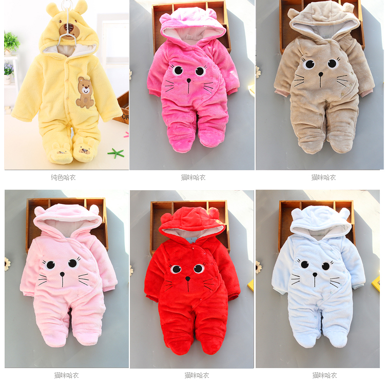 Bộ đồ ngủ cho bé những bộ đồ mùa thu đông Các mẫu quần áo dày nam và nữ 0-1 tuổi Quần áo mùa đông cho bé quần áo nhung quần áo trẻ sơ sinh