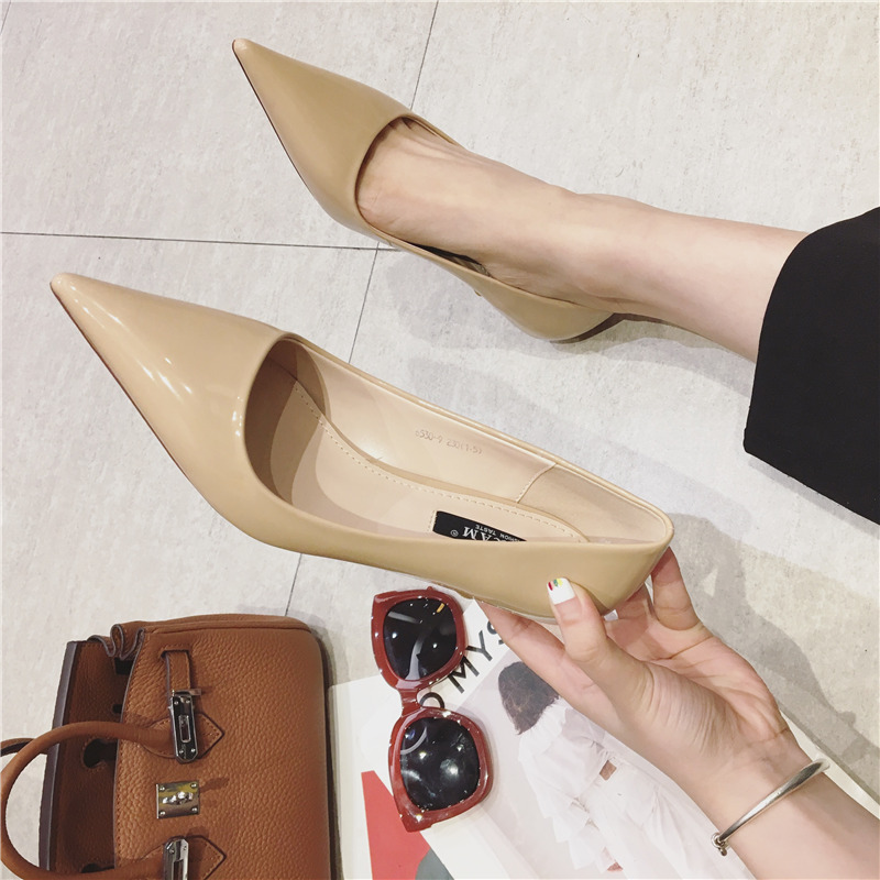 High heels 2022 summer new women's Korean version all-match small fresh black professional cat with single shoes pointed toe stiletto