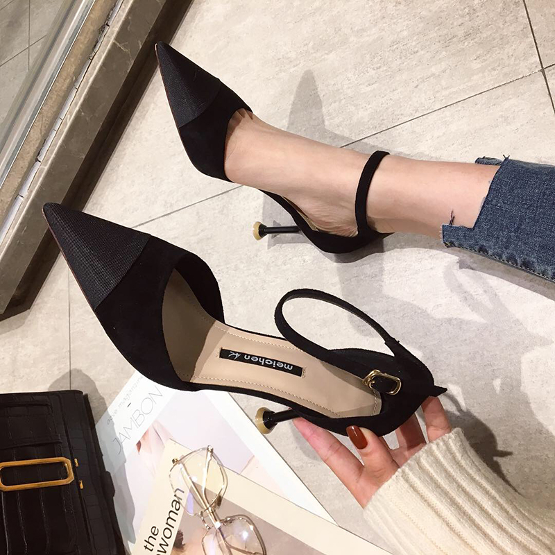 Lined with Baotou hollow sandal women 2022 Summer new French Girl High Heels Heels with Custard Mesh Red