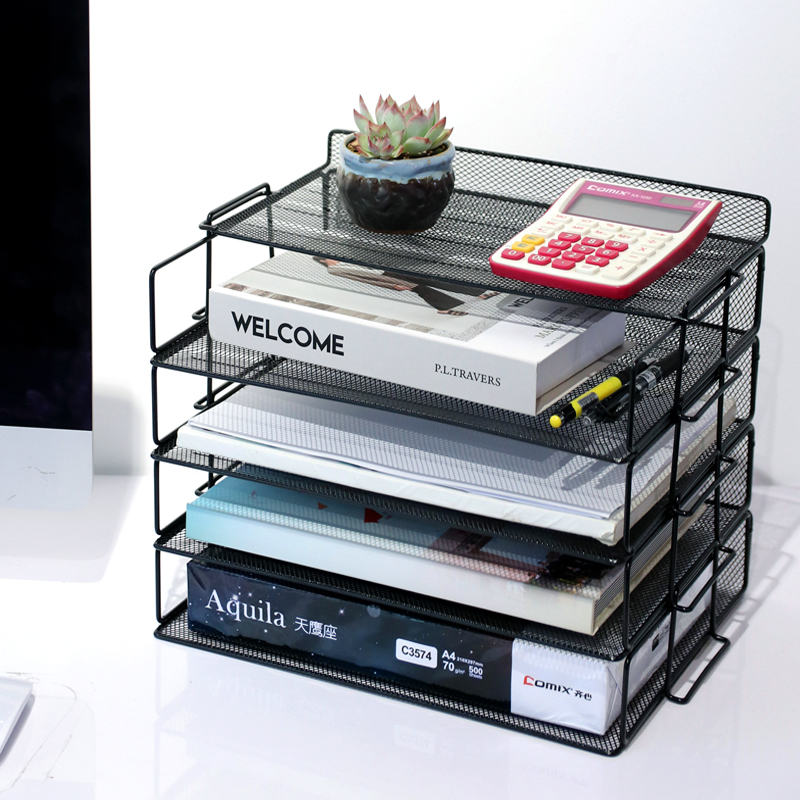 Office desktop multi - layer A4 file folder shelves office archive collection shelves