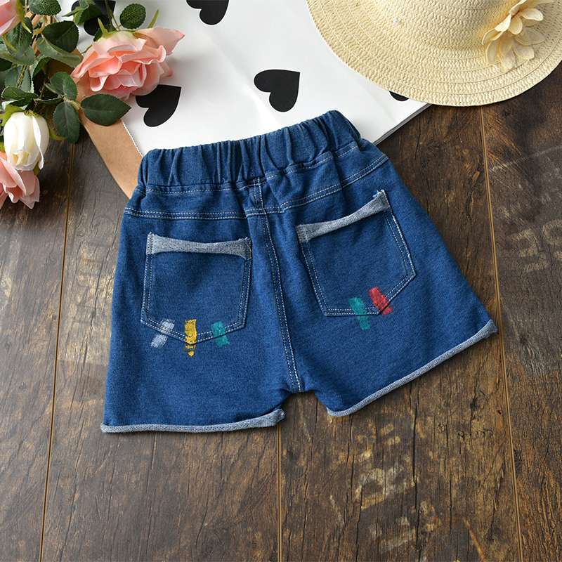 2018 mùa hè mới cô gái quần short denim mặc quần áo trẻ em trong trẻ em trẻ em Hàn Quốc cô gái bé gái nóng quần