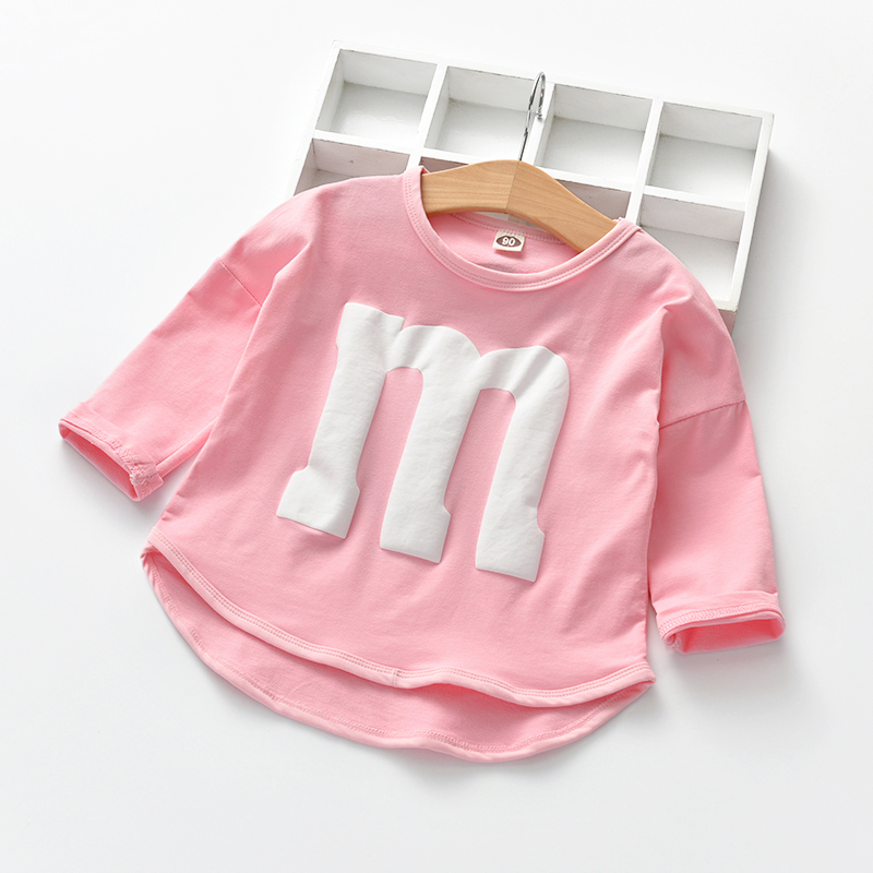 Áo thun bé gái cotton dài tay 2018 Quần áo mùa thu mới Mùa xuân và mùa thu Trẻ em mặc áo trẻ em bé trai bé trai bé trai 6 bé trai shop quần áo trẻ em