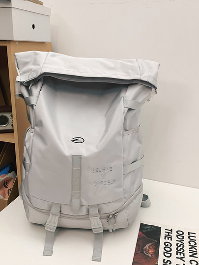 Men's large-capacity backpack, functional wind workwear mountaineering bag, outdoor basketball bag, short-distance travel waterproof backpack for women