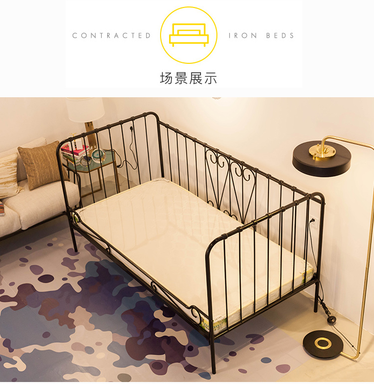 Châu Âu giường sắt trắng giường công chúa căn hộ nhỏ 1.21.51.8 Single Double single chung cư giường trẻ em - Giường giường công chúa