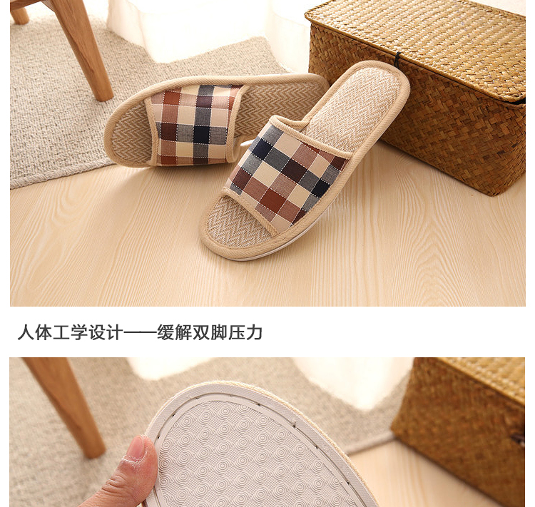 Bốn mùa dép bông và vải lanh lanh nữ mùa hè Phiên bản Hàn Quốc của ngôi nhà đáng yêu trong nhà đôi nam nữ nhà chống trượt nhà mềm đáy - Trang chủ dép đi nhà vệ sinh