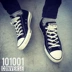 CONVERSE Giày nam và giày Converse giày vải thường xanh cổ điển cao 101010 thấp để giúp 101001 - Plimsolls jordan xám đen Plimsolls
