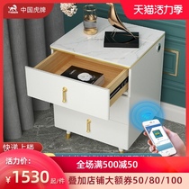 Tiger safe Household small anti-theft intelligent All-steel fingerprint password 65cm American light luxury modern solid wood bedside table with USB charging invisible safe anti-theft anti-prying remote alarm