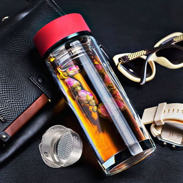 哈尔斯 双层防烫玻璃杯 300ml 优惠券折后￥9.9包邮（￥24.9-15） 5色可选 送杯刷