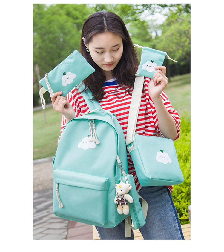 Schoolbag nữ học sinh Phiên bản Hàn Quốc của khuôn viên phim hoạt hình thời trang vải học sinh trung học cơ sở vai túi thủy triều học sinh tiểu học nhỏ ba lô tươi - Ba lô balo gucci nam
