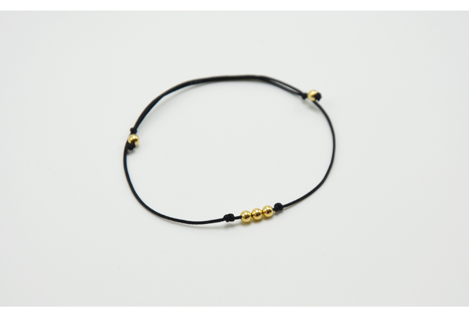 Nhật Bản Hàn Quốc rất đơn giản 14k vàng ba đời ba hạt vàng đỏ dây đeo vòng tay chuỗi mỏng trang sức thời trang sinh viên lắc chân nữ bạch kim