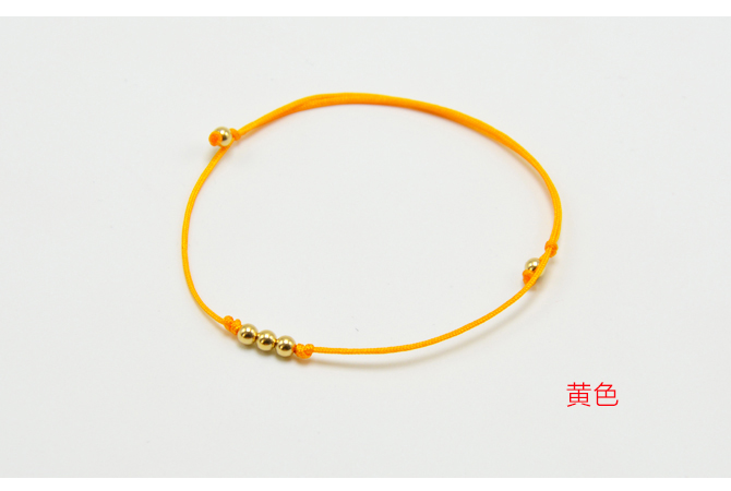 Nhật Bản Hàn Quốc rất đơn giản 14k vàng ba đời ba hạt vàng đỏ dây đeo vòng tay chuỗi mỏng trang sức thời trang sinh viên lắc chân nữ bạch kim