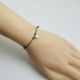 Phong cách Hàn Quốc đơn giản ngọt ngào dễ thương nhỏ dễ thương mèo dễ thương S925 sterling bạc tốt dây đỏ nữ chân chuỗi vòng đeo tay sinh viên dây đen chân vòng chân bạc tây tạng