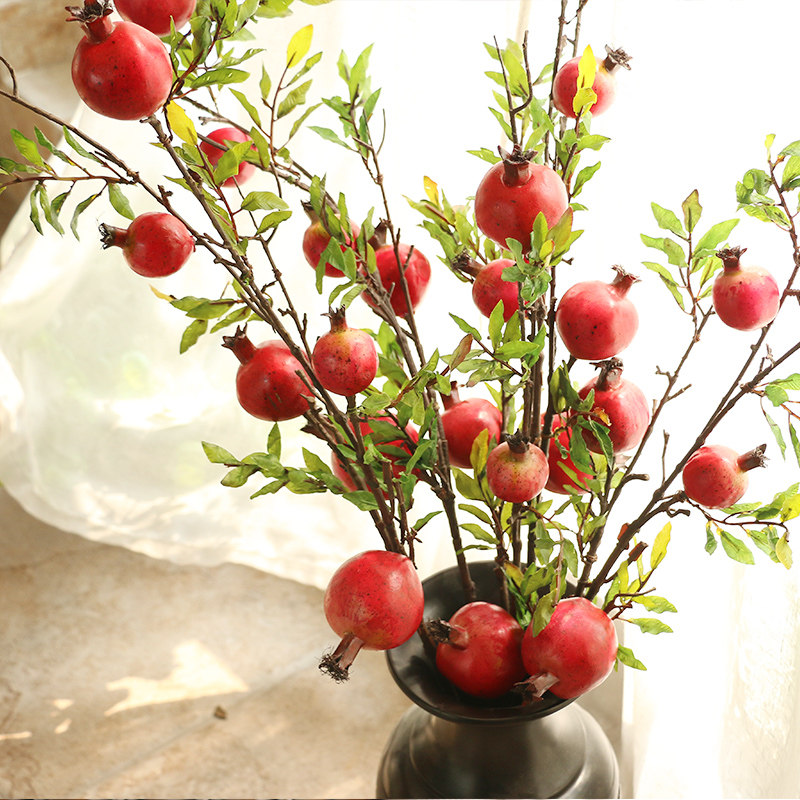 Xiaochunze simulation pomegranate fruit flower arrangement designer handmade bouquet pomegranate fruit branch simulation flower art