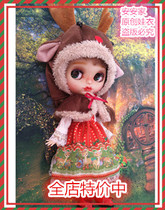 Elk suit small cloth blythe Kerr 6 points 8 points bjd cloth ob11 baby clothes diy Christmas package material package